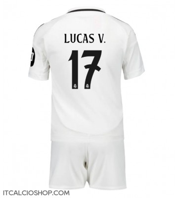 Real Madrid Lucas Vazquez #17 Prima Maglia Bambino 2024-25 Manica Corta (+ Pantaloni corti)